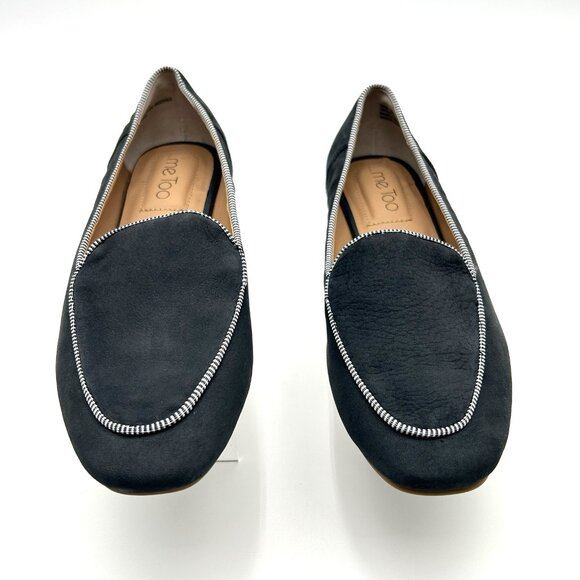 ME TOO YASOR  Women’s 9M Dark Blue Loafer Flats with White Trim - Picture 2 of 10